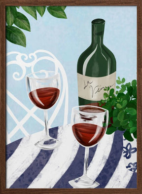 Red Wine Under The Tree Poster - Corkframes.com