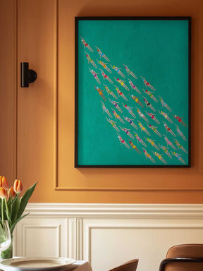 Racing Swimmers Poster
