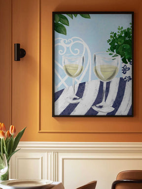 White wine under the tree Poster