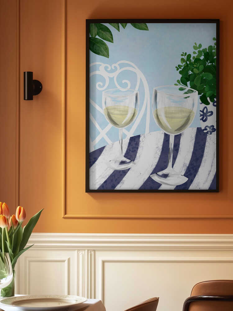 White wine under the tree Poster