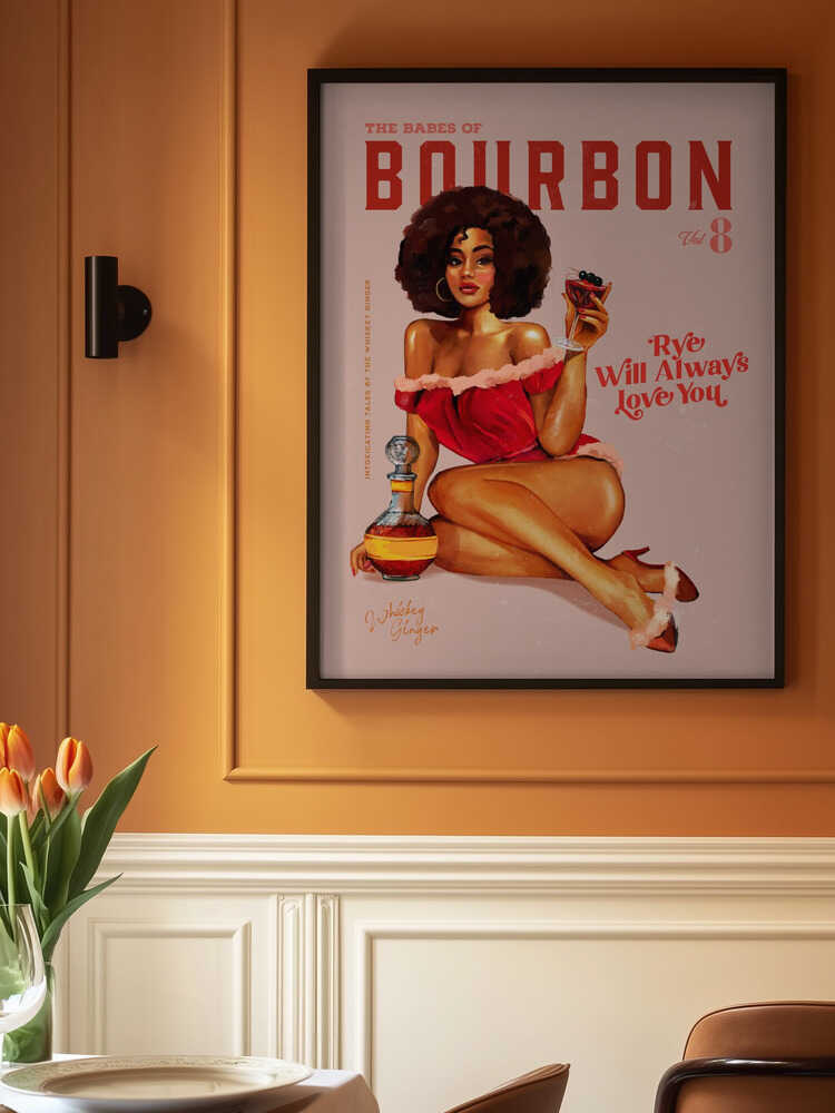Babes of Bourbon Vol 8 Vintage Pinup Girl With Afro Poster