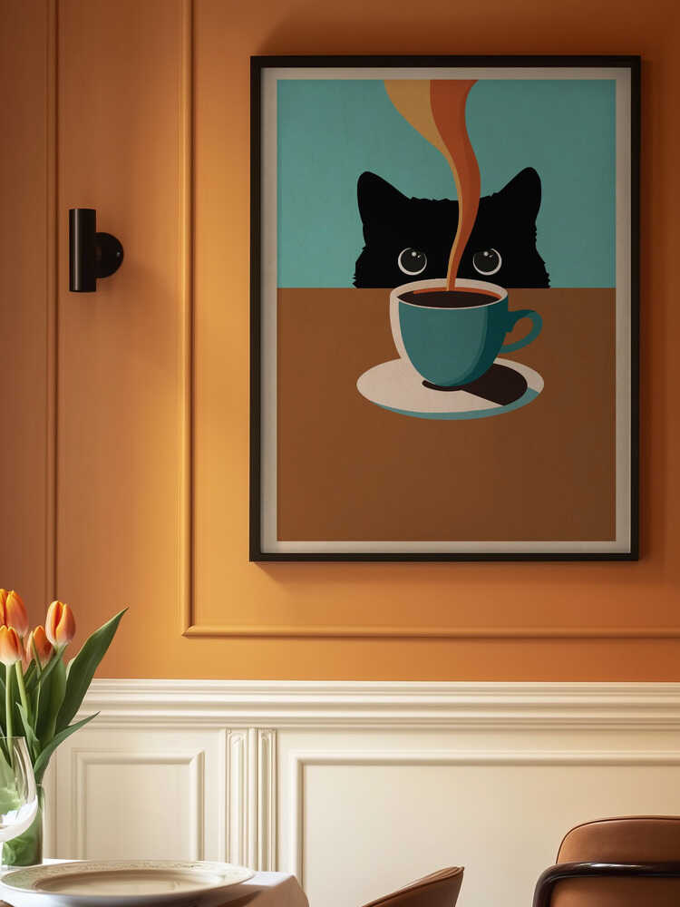 Cat &amp; Coffee Poster