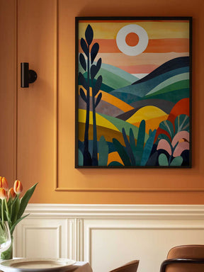 Sunrise Over Rolling Hills Poster