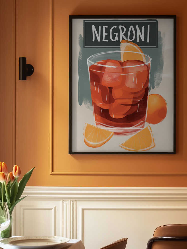 Vibrant Negroni Cocktail Poster