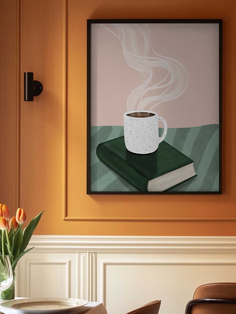 Coffee Cup on a Closed Book Poster