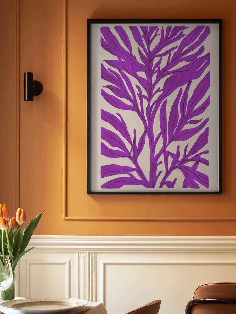 The Tree Branch with Purple Leaves Poster