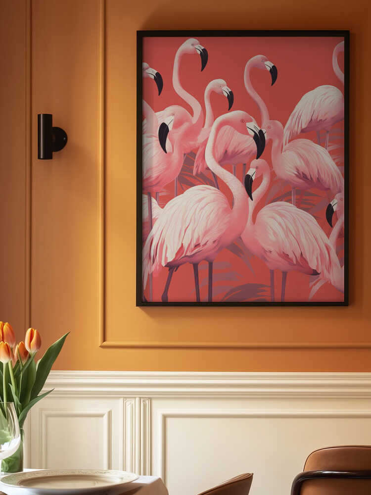 Vibrant Pink Flamingos Poster