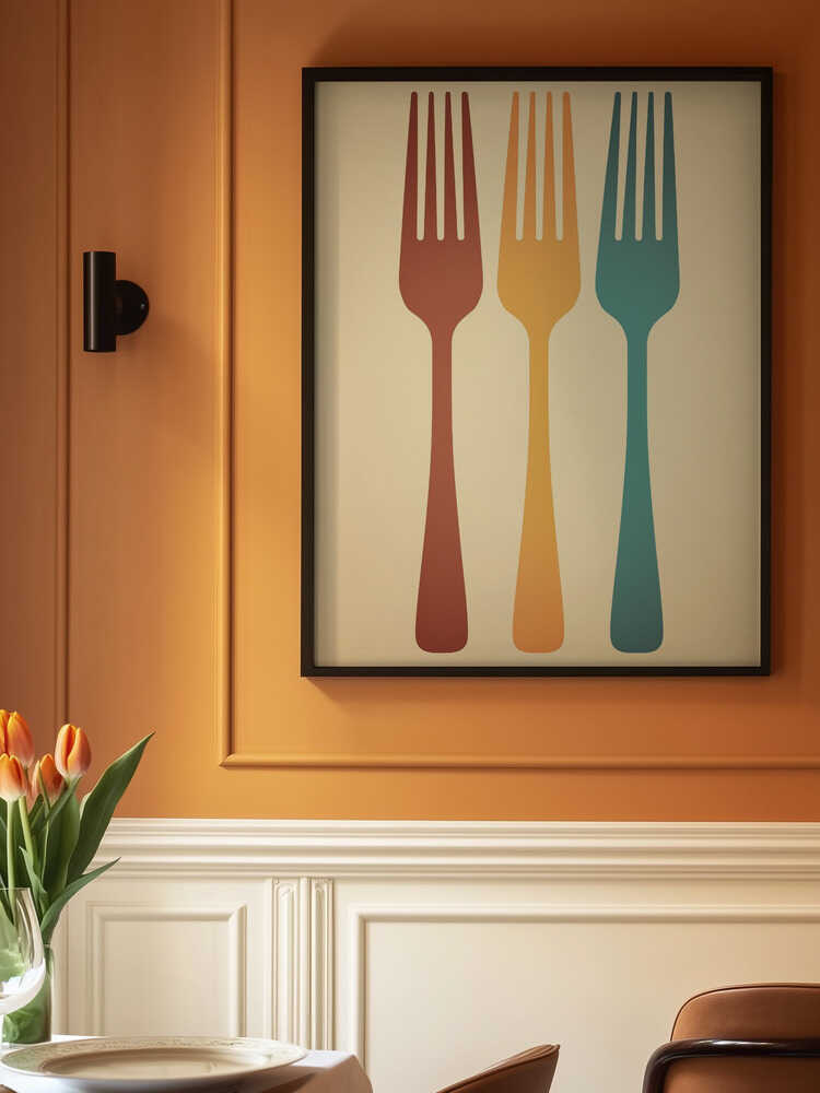 Colorful Fork Trio Poster