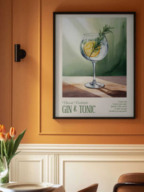 Classic Cocktails - Gin and Tonic Poster