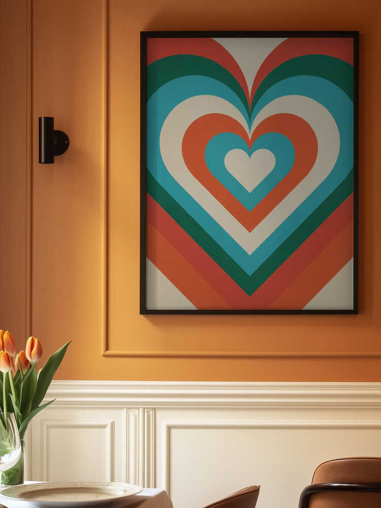 Concentric Hearts Poster
