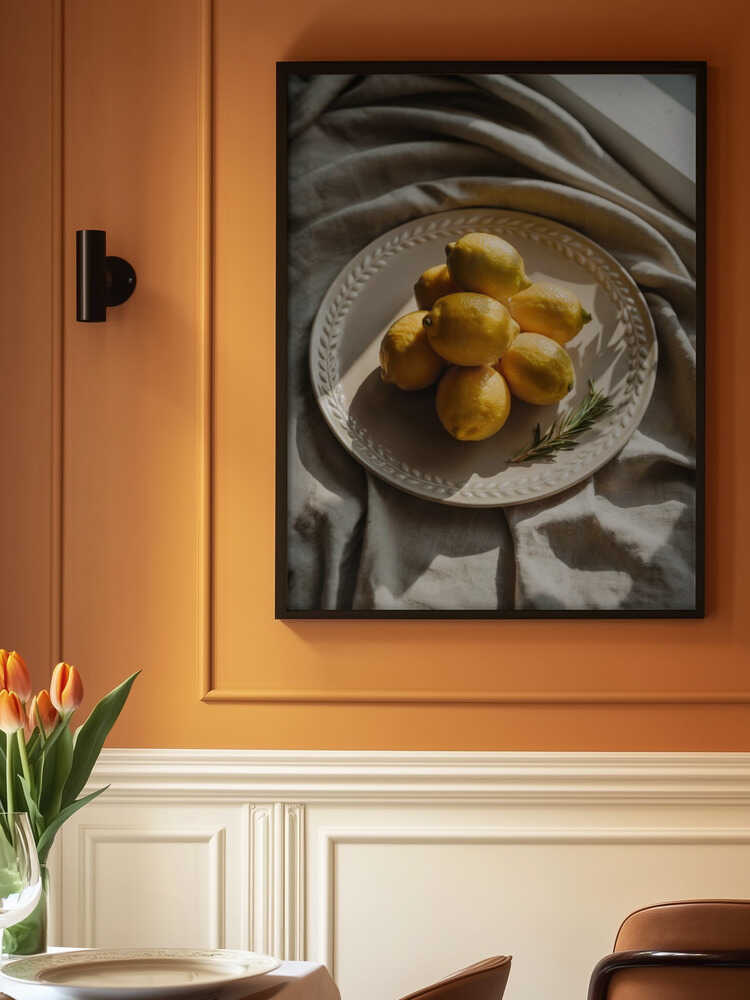 A Plate of Lemons Poster