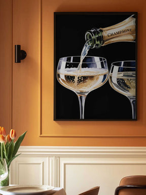 Pouring Champagne Poster