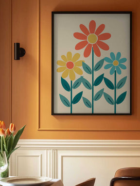 Boho Flowers Series No 7 Poster