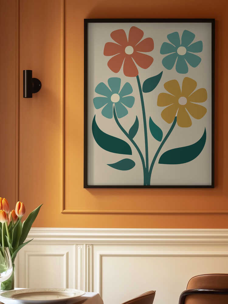 Boho Flowers Series No 4 Poster