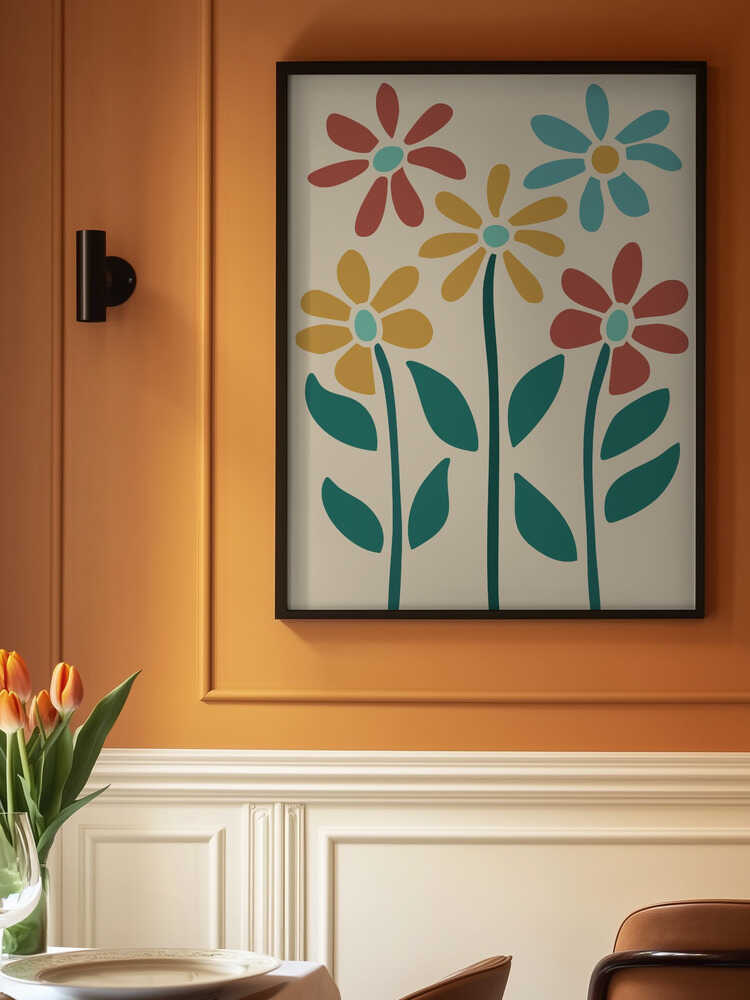 Boho Flowers Series No 3 Poster