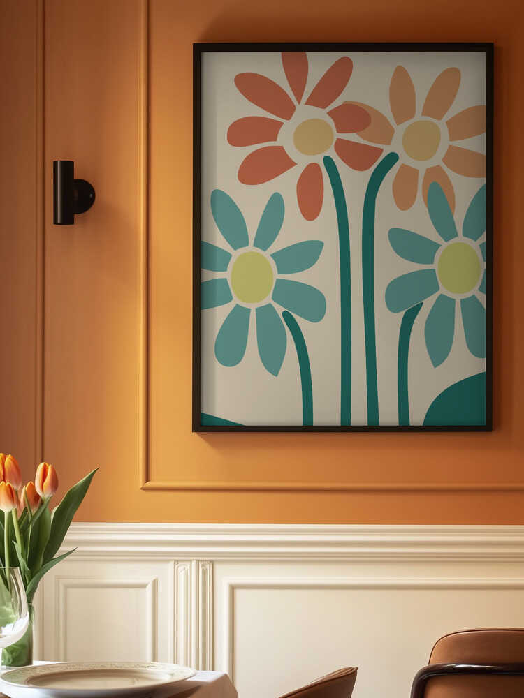 Boho Flowers Series No 2 Poster