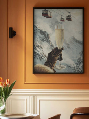 Bubbly Skiing Poster
