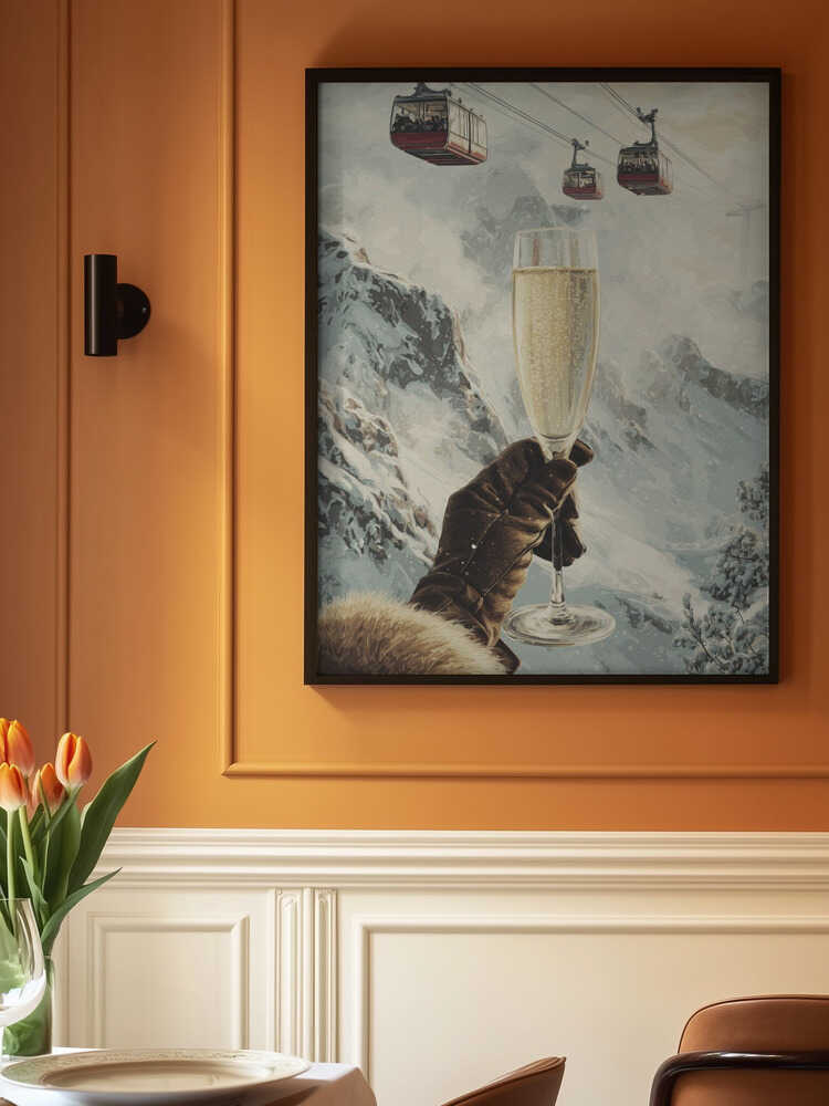 Bubbly Skiing Poster