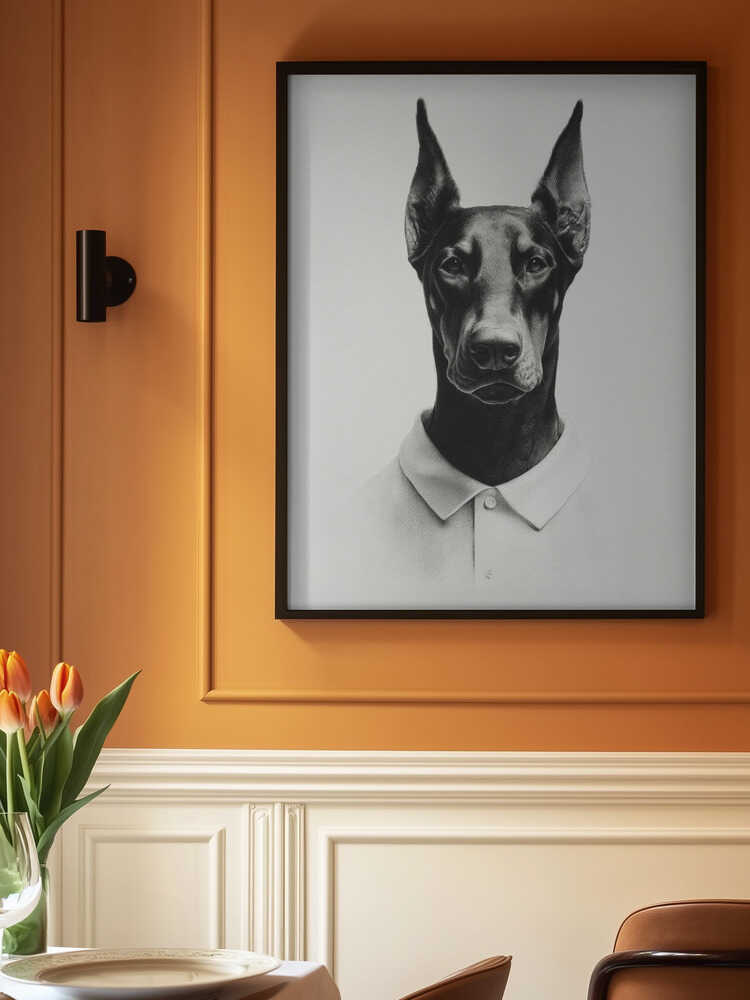 Doberman In Polo Shirt Poster