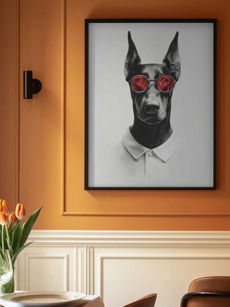 Doberman In Polo Shirt Poster