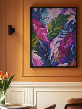 Vivid Jewel Leaves Poster