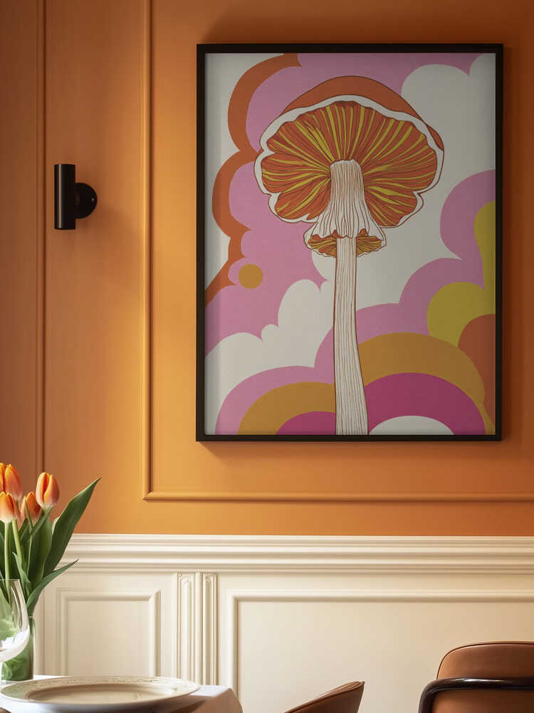 Retro Mushroom Poster
