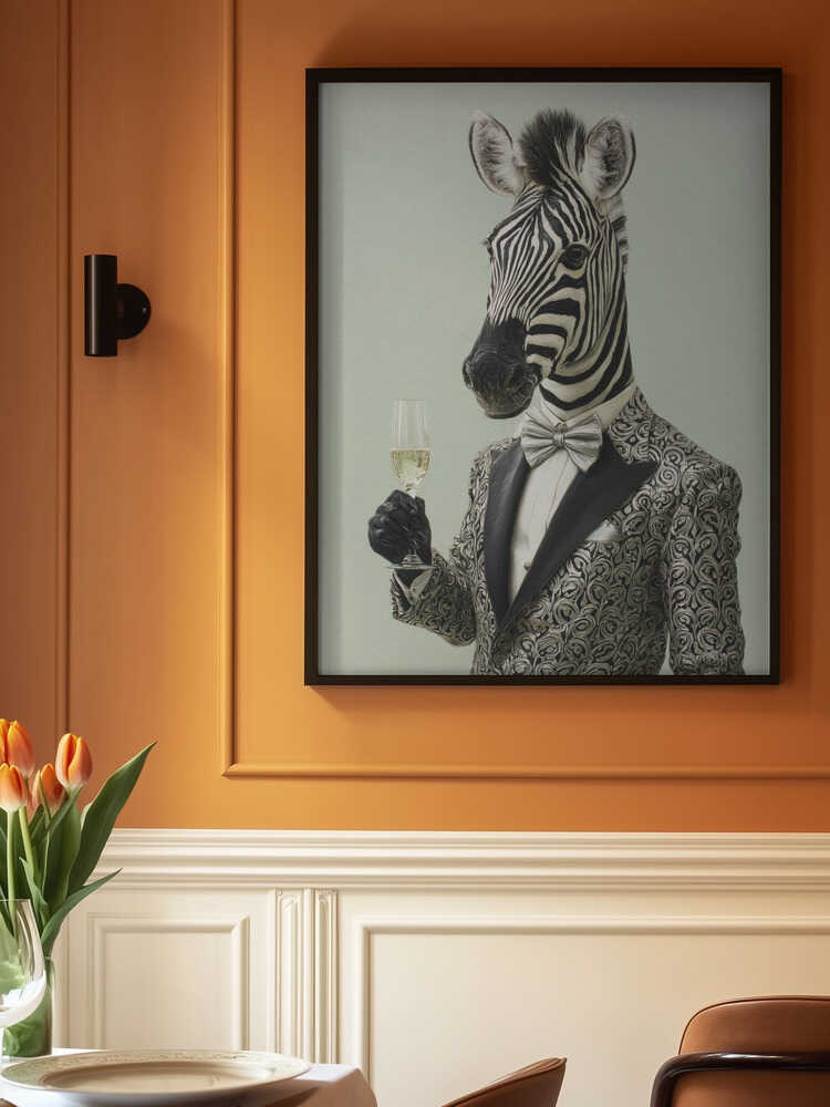 Zebra In Tuxedo Jacket Poster