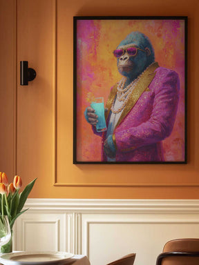 Gorilla In Pink Tuxedo Poster