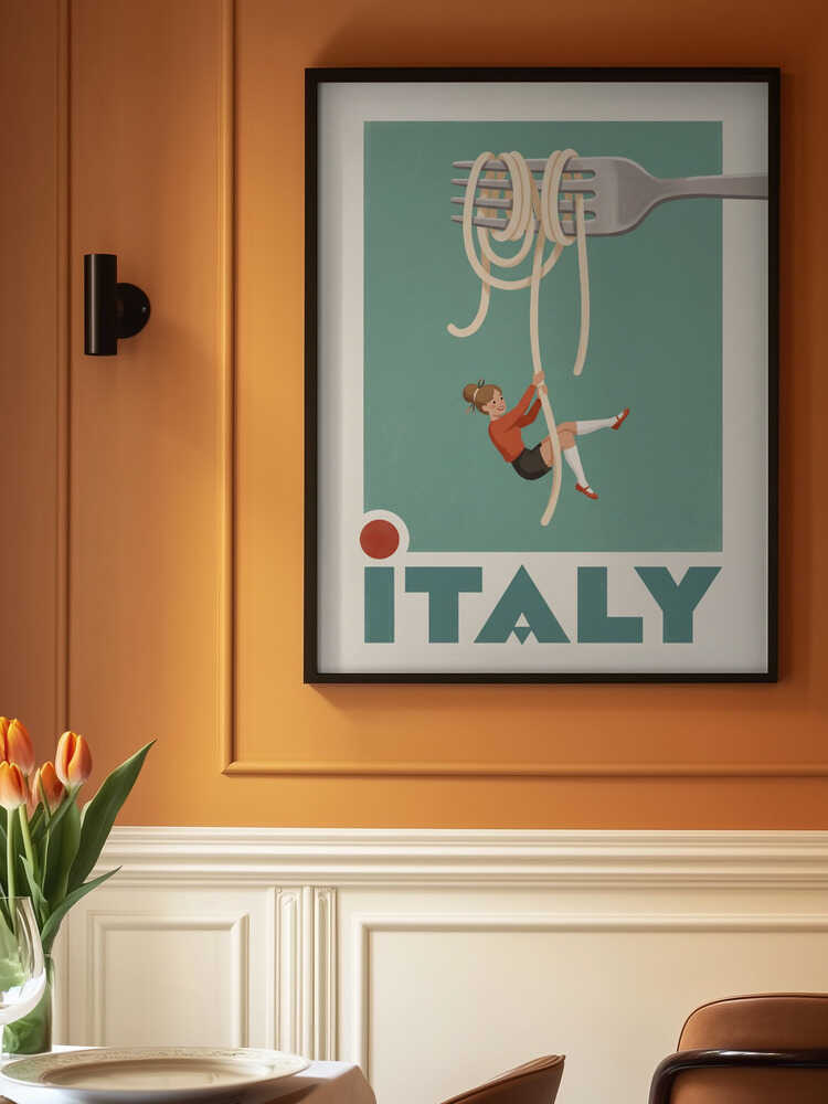 Italy Pasta Swing Poster