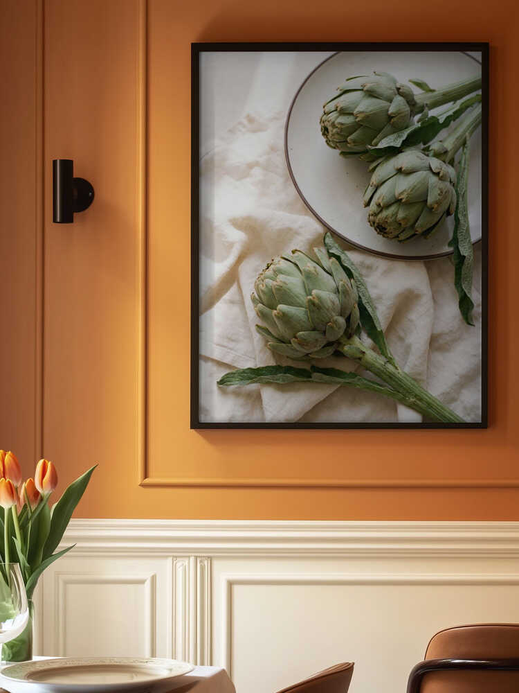 Three Fresh Artichokes Poster