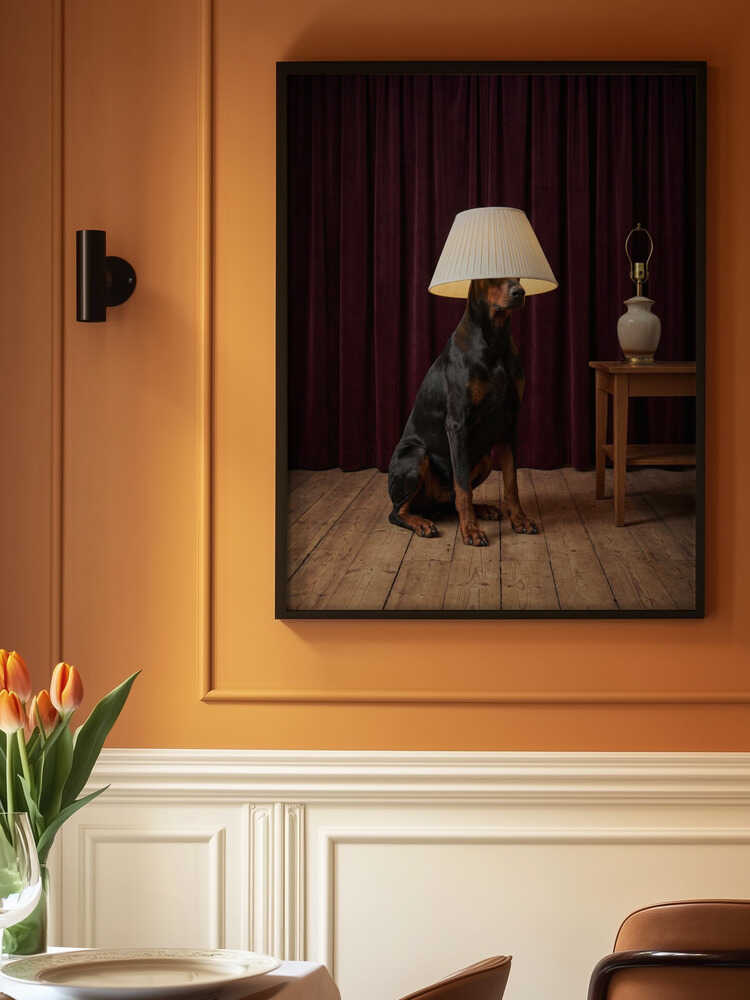 The Doberman Lamp Poster