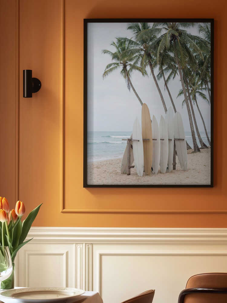 Surfboards On the Beach Poster