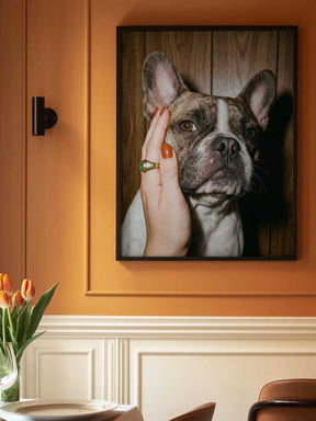 Petting a Frenchie Poster