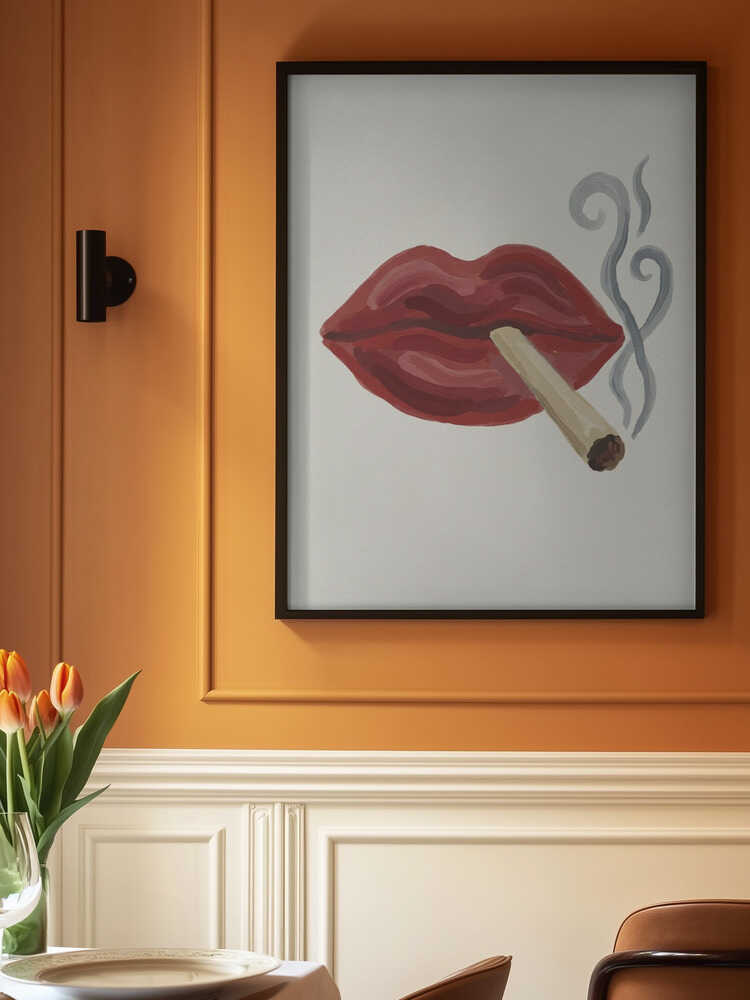 Smoking Lips Poster