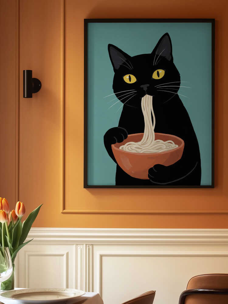 Noodle Cat No 2 Poster