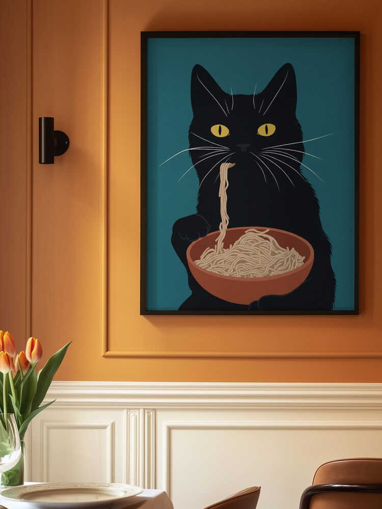 Noodle Cat No 3 Poster