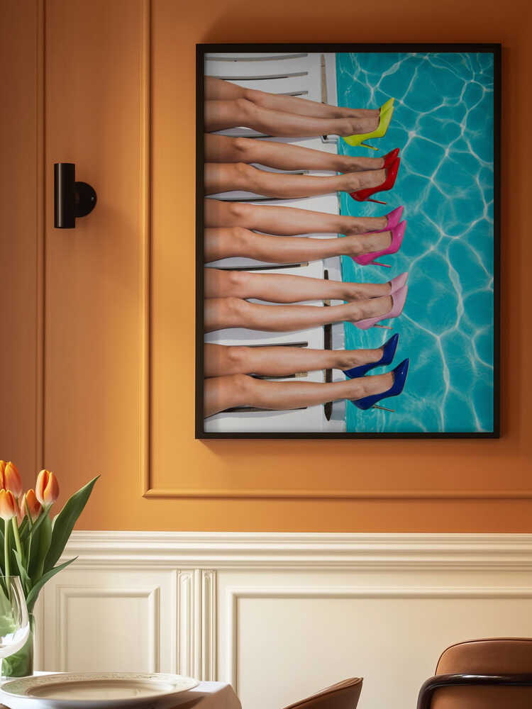 High Heels By the Pool Poster