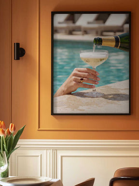 Luxury Poolside Champagne Poster