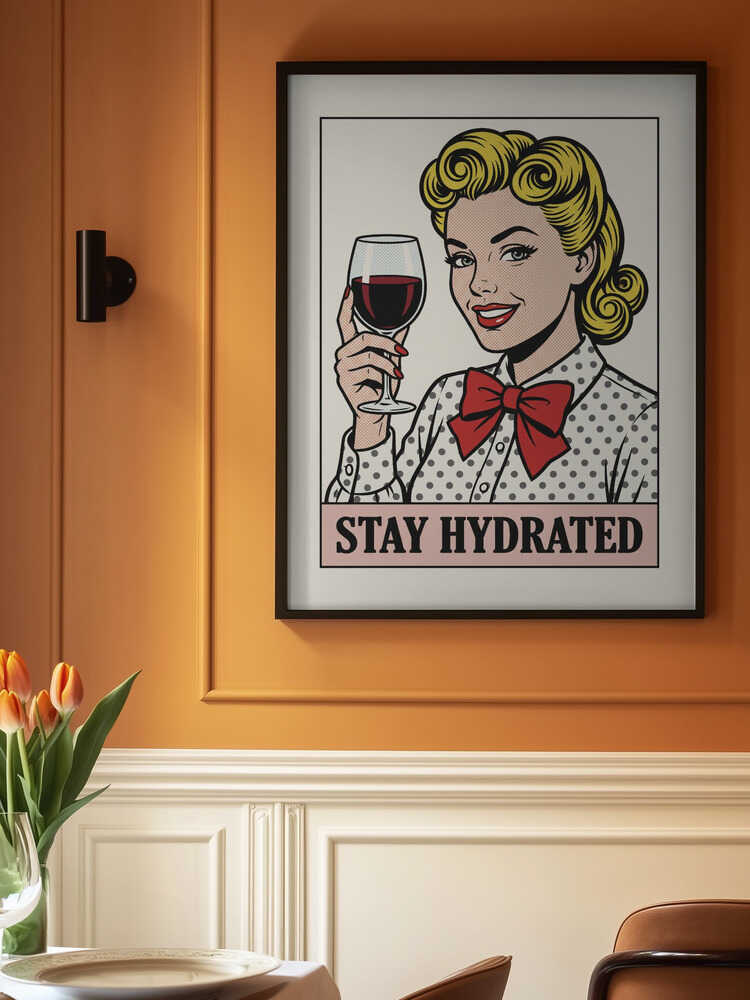 Pop Art Wine Woman Poster
