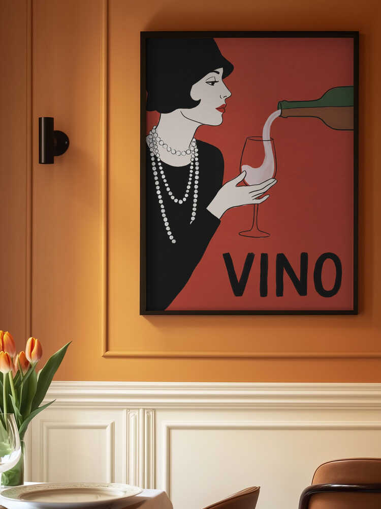 Elegant Flapper Wine Pour Poster