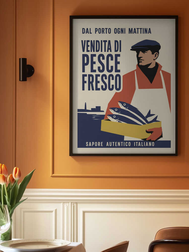 Italian Fish Market Poster