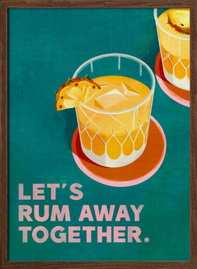 Rum Away Beach Bar Cocktail Art Poster - Corkframes.com