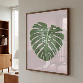 Monstera Leaf Blush Poster