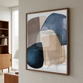 Blue Brown Blocks Poster
