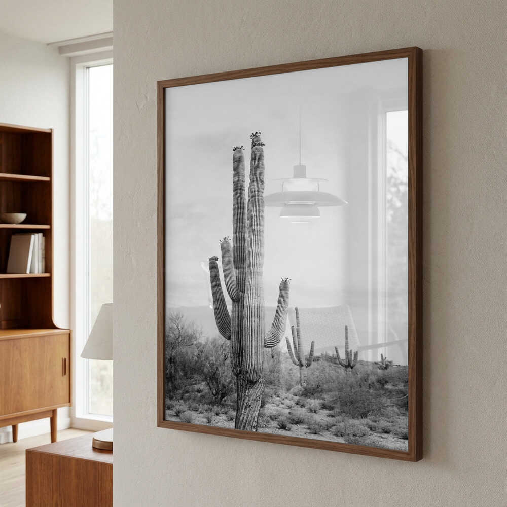 Saguaro B&amp;W Poster