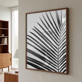 BW Palm Leaf Poster