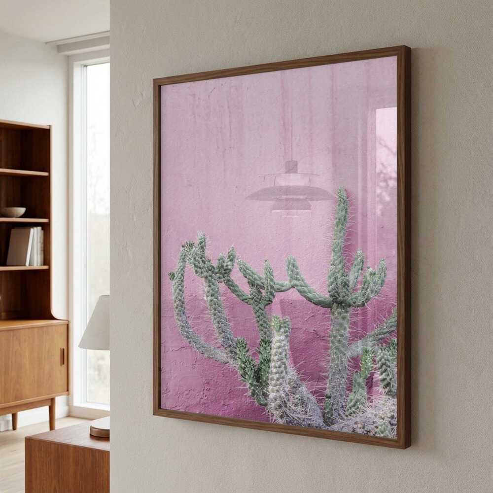 Cactus On Pink Poster