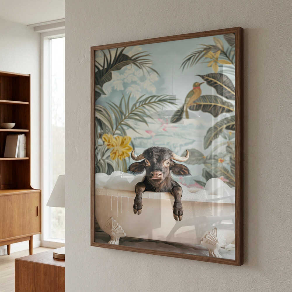 Tropical Buffalo Bath Poster