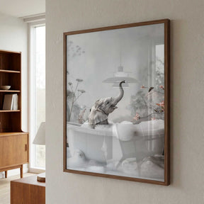Elephant Bath Bliss Poster