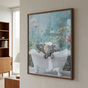 Blue Blossom Bath Poster